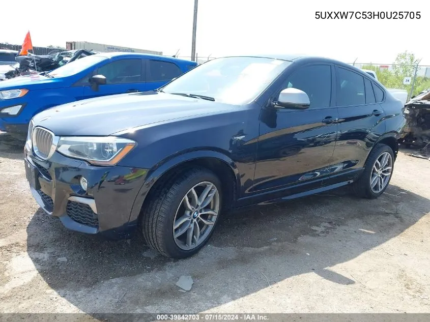 2017 BMW X4 M40I VIN: 5UXXW7C53H0U25705 Lot: 39842703