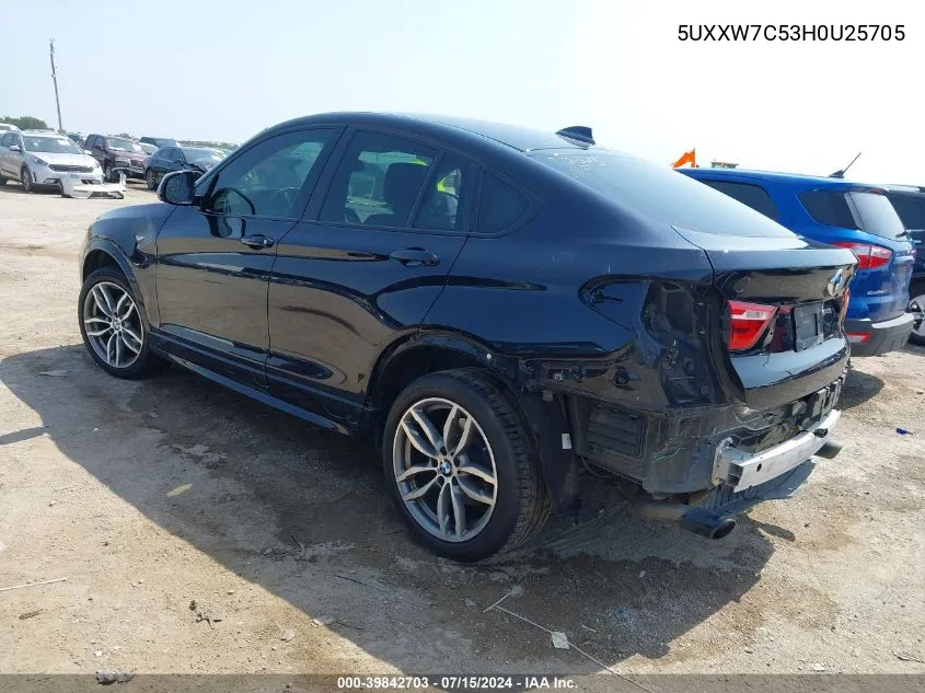 2017 BMW X4 M40I VIN: 5UXXW7C53H0U25705 Lot: 39842703