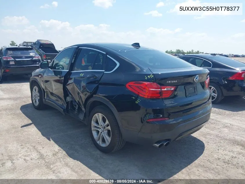 2017 BMW X4 xDrive28I VIN: 5UXXW3C55H0T78377 Lot: 40029539