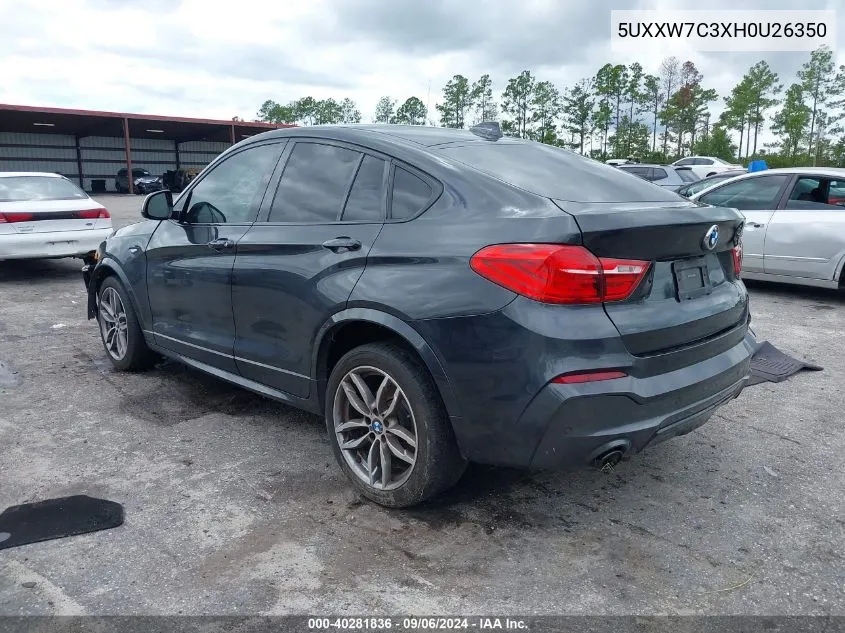 2017 BMW X4 M40I VIN: 5UXXW7C3XH0U26350 Lot: 40281836