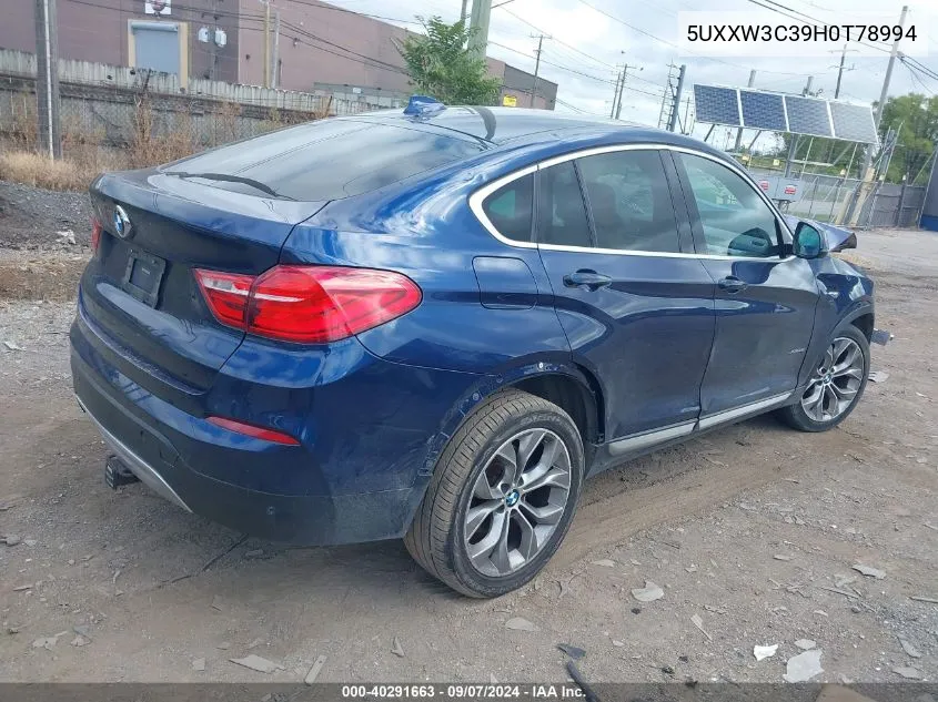 2017 BMW X4 xDrive28I VIN: 5UXXW3C39H0T78994 Lot: 40291663