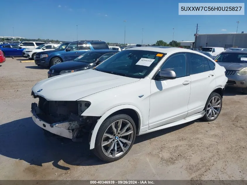 2017 BMW X4 M40I VIN: 5UXXW7C56H0U25827 Lot: 40346939