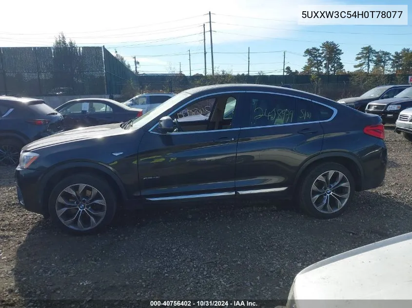 2017 BMW X4 xDrive28I VIN: 5UXXW3C54H0T78077 Lot: 40756402