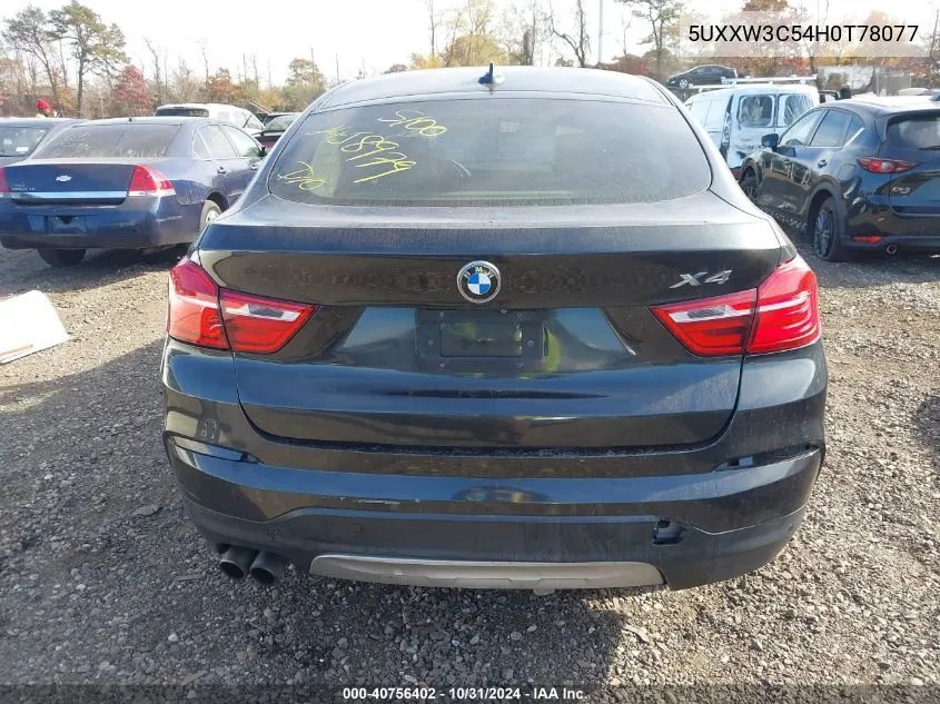 2017 BMW X4 xDrive28I VIN: 5UXXW3C54H0T78077 Lot: 40756402