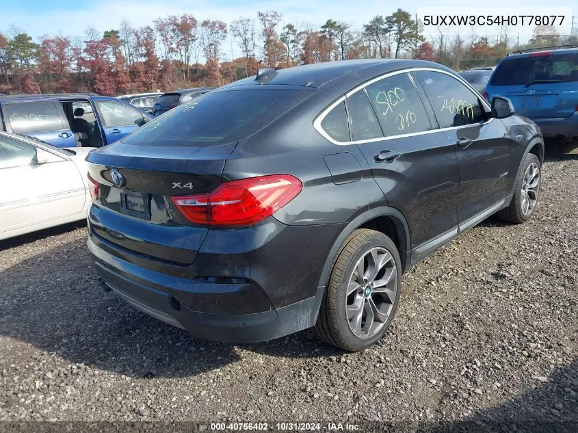 2017 BMW X4 xDrive28I VIN: 5UXXW3C54H0T78077 Lot: 40756402