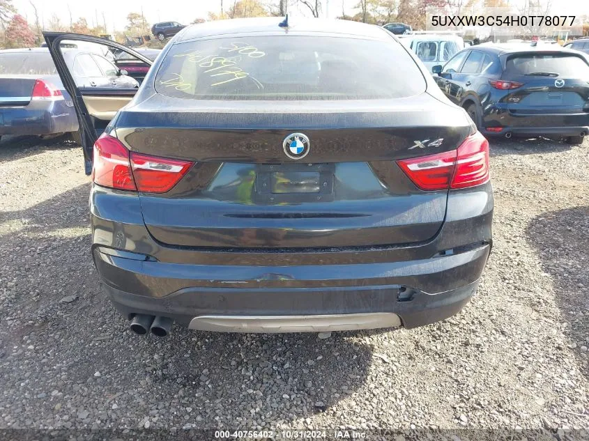 2017 BMW X4 xDrive28I VIN: 5UXXW3C54H0T78077 Lot: 40756402