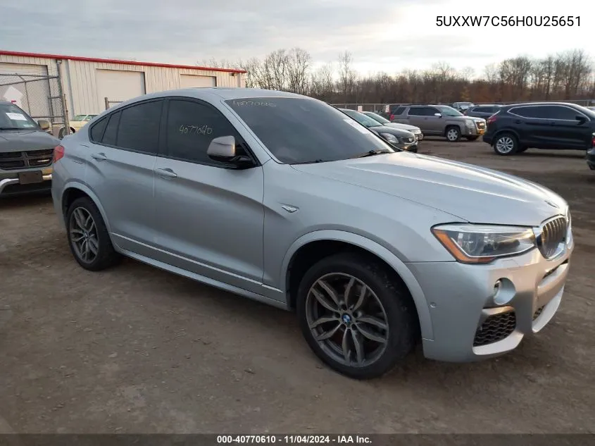 2017 BMW X4 M40I VIN: 5UXXW7C56H0U25651 Lot: 40770610