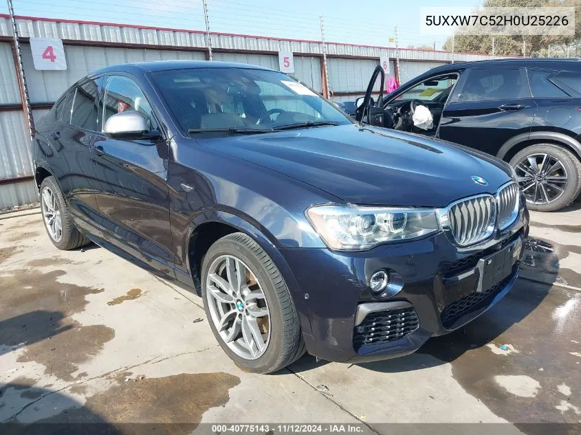 2017 BMW X4 M40I VIN: 5UXXW7C52H0U25226 Lot: 40775143