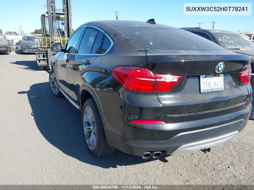 2017 BMW X4 xDrive28I VIN: 5UXXW3C52H0T78241 Lot: 40830789