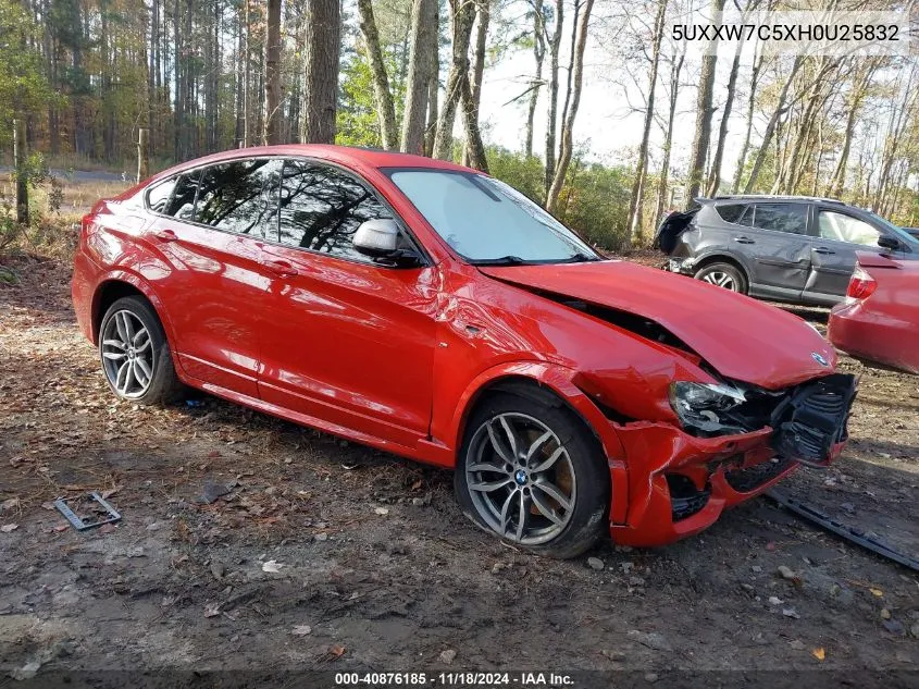 2017 BMW X4 M40I VIN: 5UXXW7C5XH0U25832 Lot: 40876185