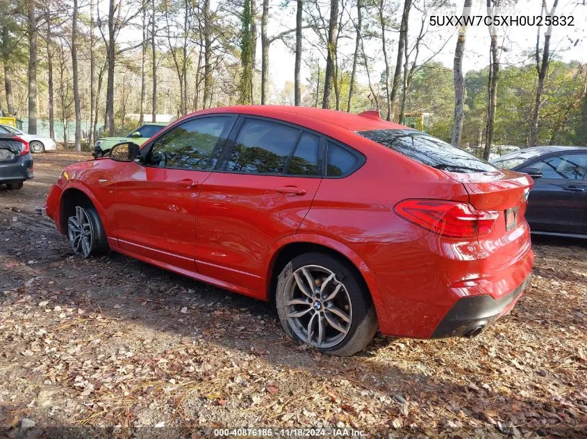 2017 BMW X4 M40I VIN: 5UXXW7C5XH0U25832 Lot: 40876185