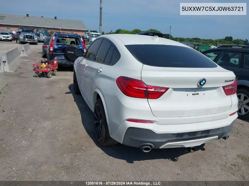 2018 BMW X4 xDrivem40I VIN: 5UXXW7C5XJ0W63721 Lot: 12051616