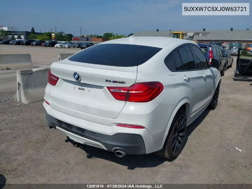 2018 BMW X4 xDrivem40I VIN: 5UXXW7C5XJ0W63721 Lot: 12051616