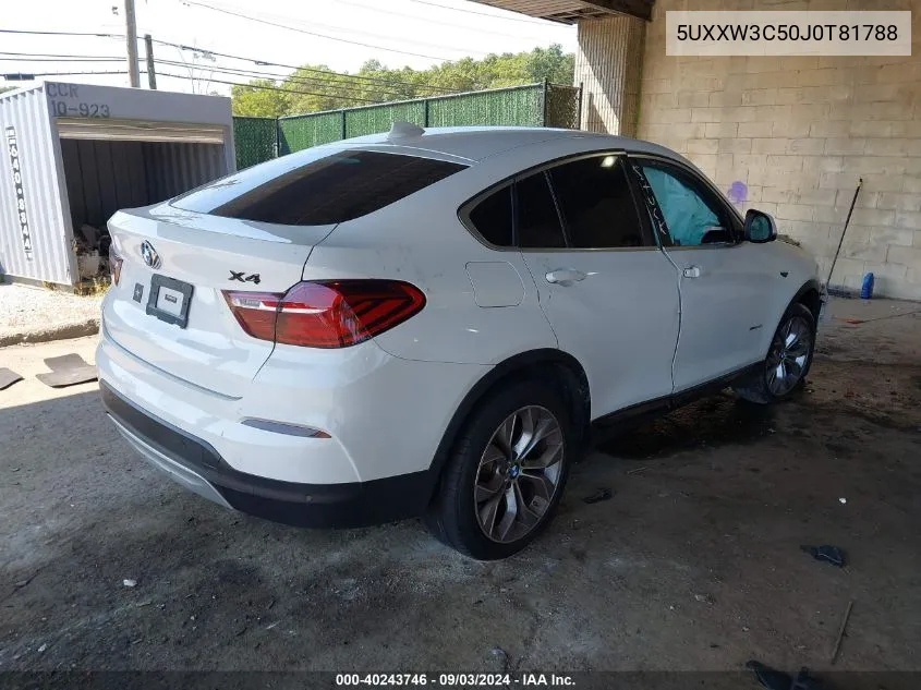 2018 BMW X4 xDrive28I VIN: 5UXXW3C50J0T81788 Lot: 40243746