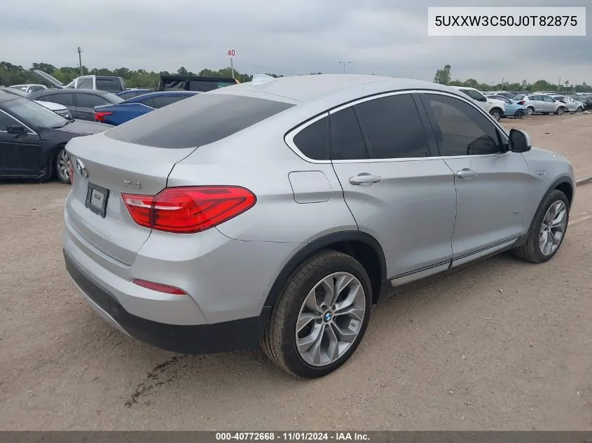 2018 BMW X4 xDrive28I VIN: 5UXXW3C50J0T82875 Lot: 40772668