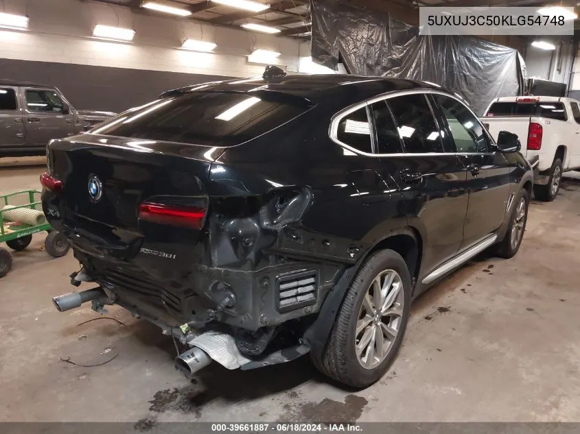 2019 BMW X4 xDrive30I VIN: 5UXUJ3C50KLG54748 Lot: 39661887