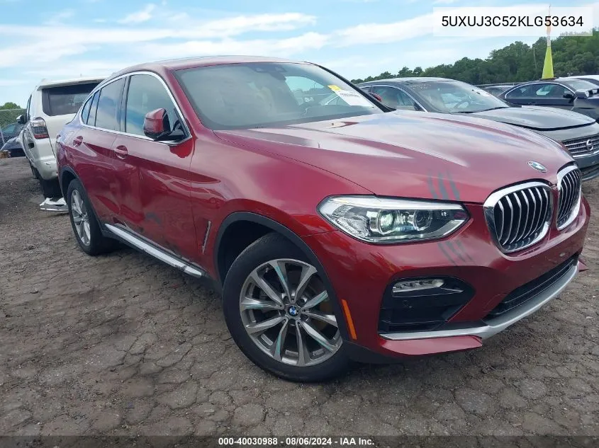 2019 BMW X4 xDrive30I VIN: 5UXUJ3C52KLG53634 Lot: 40030988