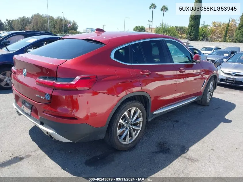 2019 BMW X4 xDrive30I VIN: 5UXUJ3C58KLG53945 Lot: 40243079