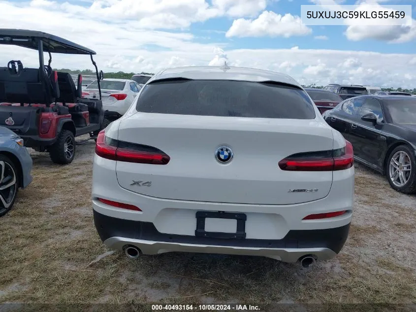 2019 BMW X4 xDrive30I VIN: 5UXUJ3C59KLG55459 Lot: 40493154