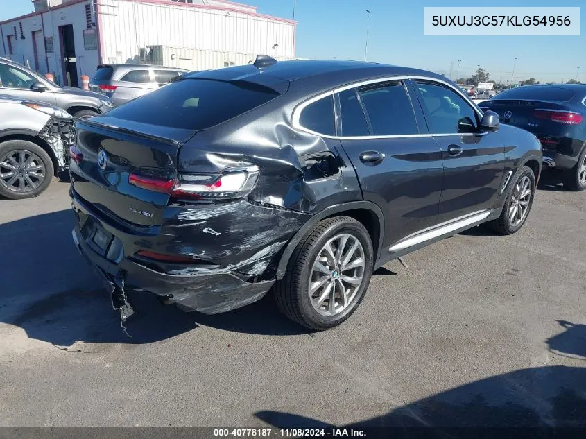 2019 BMW X4 xDrive30I VIN: 5UXUJ3C57KLG54956 Lot: 40778187