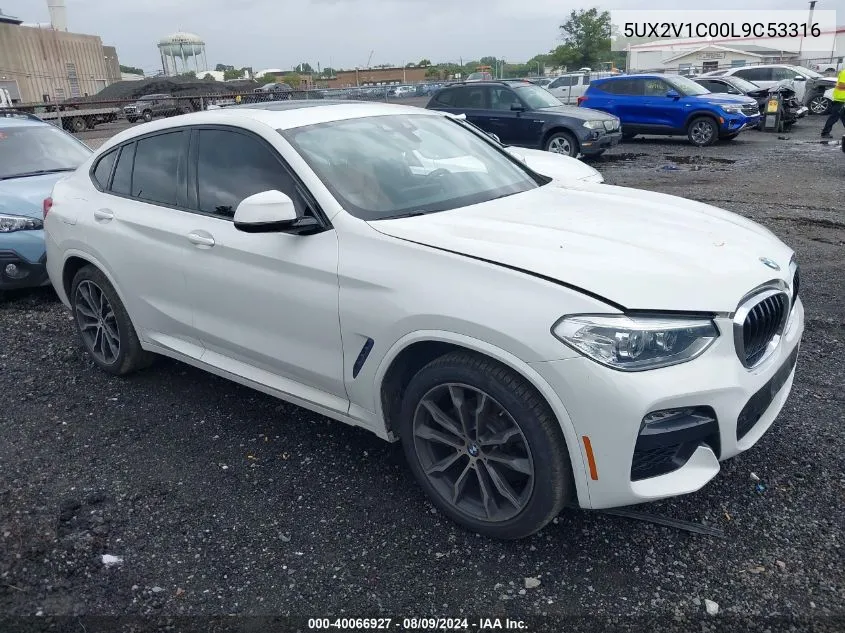 2020 BMW X4 xDrive30I VIN: 5UX2V1C00L9C53316 Lot: 40066927