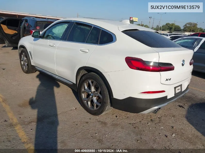 2021 BMW X4 xDrive30I VIN: 5UX2V1C09M9E13579 Lot: 40605880