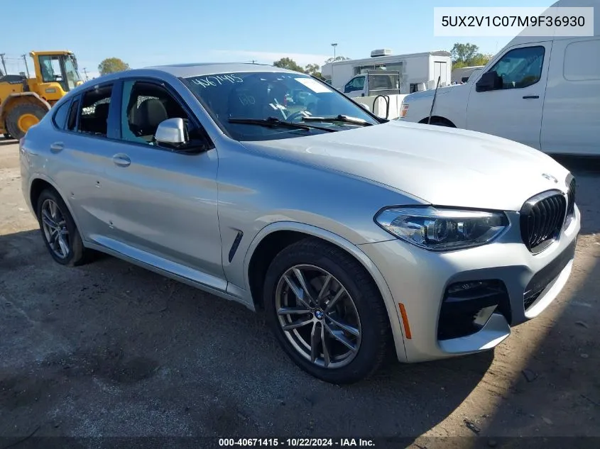 2021 BMW X4 xDrive30I VIN: 5UX2V1C07M9F36930 Lot: 40671415