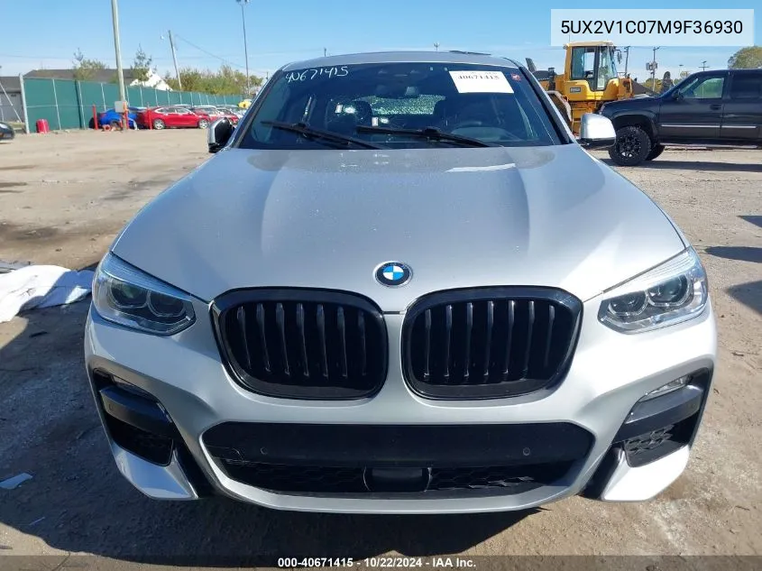 2021 BMW X4 xDrive30I VIN: 5UX2V1C07M9F36930 Lot: 40671415