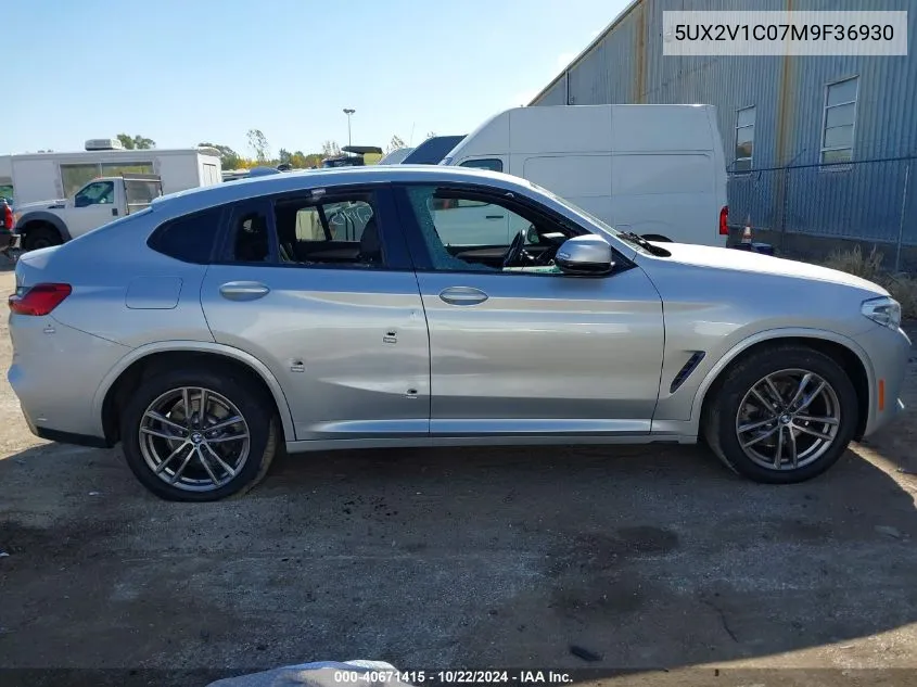 2021 BMW X4 xDrive30I VIN: 5UX2V1C07M9F36930 Lot: 40671415