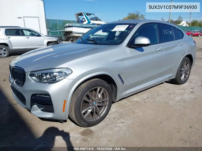 2021 BMW X4 xDrive30I VIN: 5UX2V1C07M9F36930 Lot: 40671415