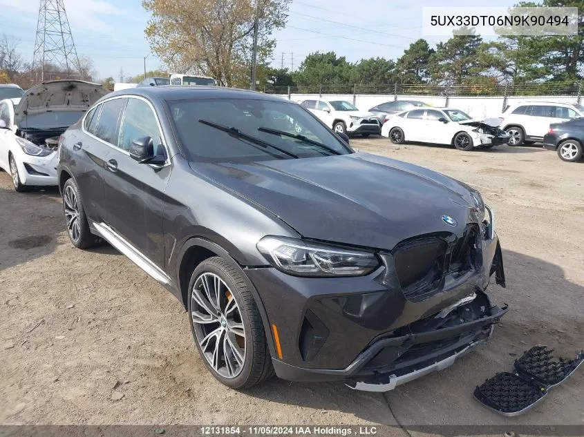 2022 BMW X4 VIN: 5UX33DT06N9K90494 Lot: 12131854