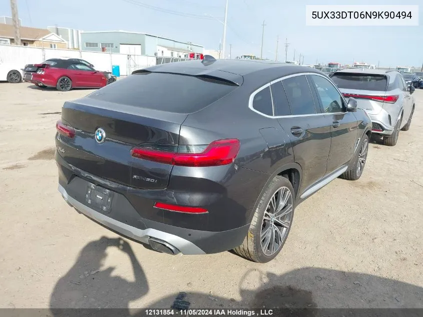 2022 BMW X4 VIN: 5UX33DT06N9K90494 Lot: 12131854