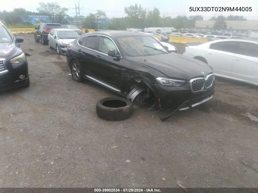 2022 BMW X4 xDrive30I VIN: 5UX33DT02N9M44005 Lot: 39902534