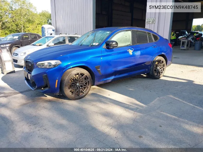 2022 BMW X4 M VIN: 5YM23EC01N9K48745 Lot: 40104625