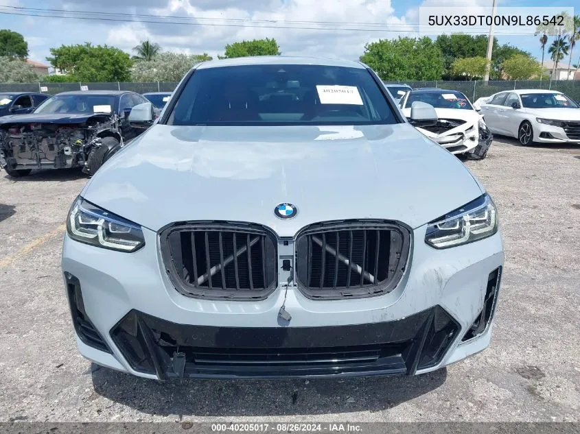 5UX33DT00N9L86542 2022 BMW X4 xDrive30I