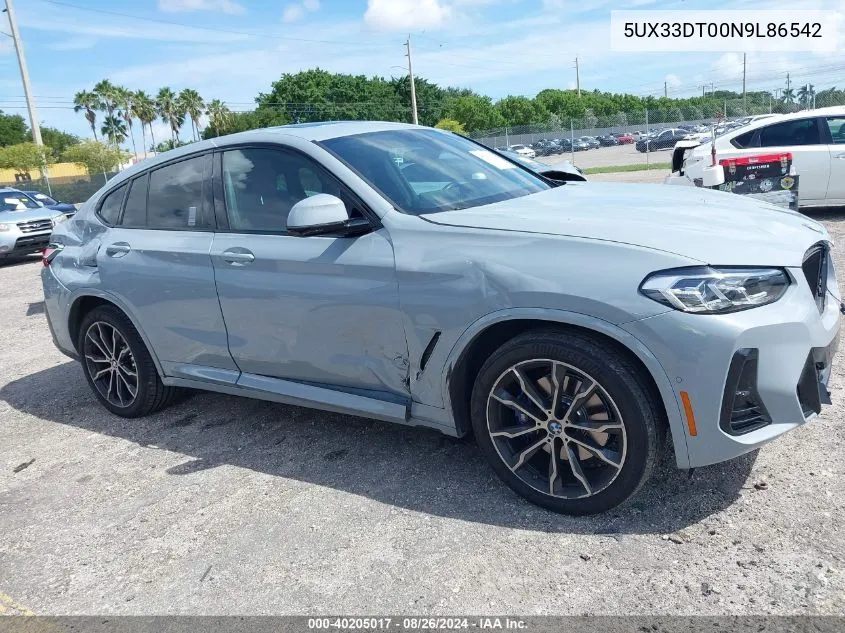 5UX33DT00N9L86542 2022 BMW X4 xDrive30I