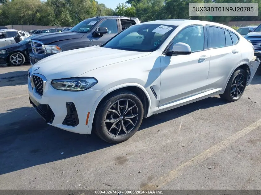 2022 BMW X4 xDrive30I VIN: 5UX33DT01N9J20785 Lot: 40267453