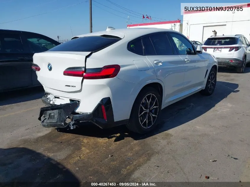 2022 BMW X4 xDrive30I VIN: 5UX33DT01N9J20785 Lot: 40267453