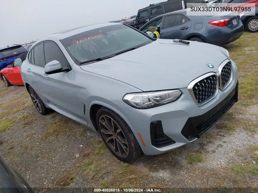 2022 BMW X4 xDrive30I VIN: 5UX33DT03N9L97955 Lot: 40526015