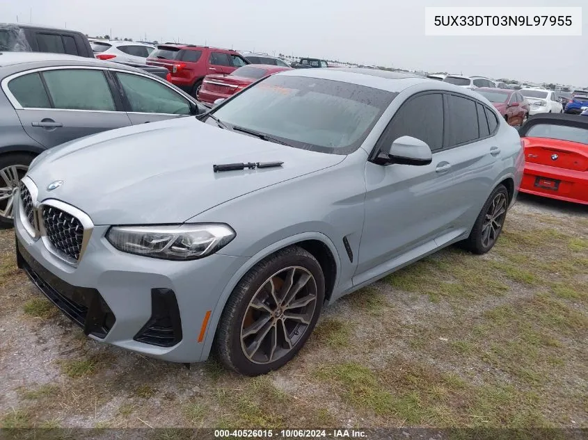 2022 BMW X4 xDrive30I VIN: 5UX33DT03N9L97955 Lot: 40526015