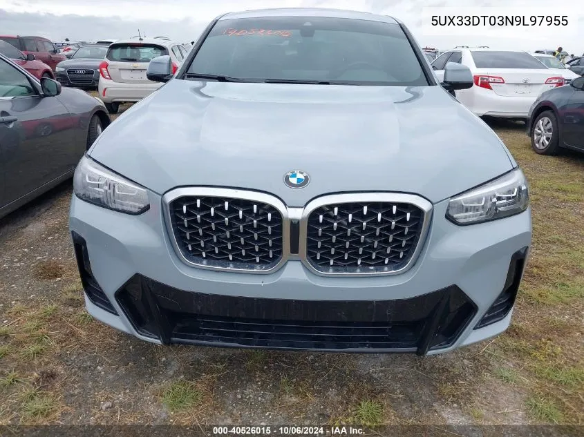 2022 BMW X4 xDrive30I VIN: 5UX33DT03N9L97955 Lot: 40526015