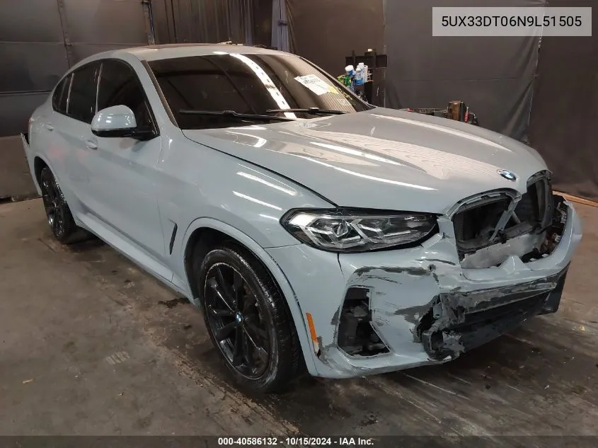 2022 BMW X4 xDrive30I VIN: 5UX33DT06N9L51505 Lot: 40586132