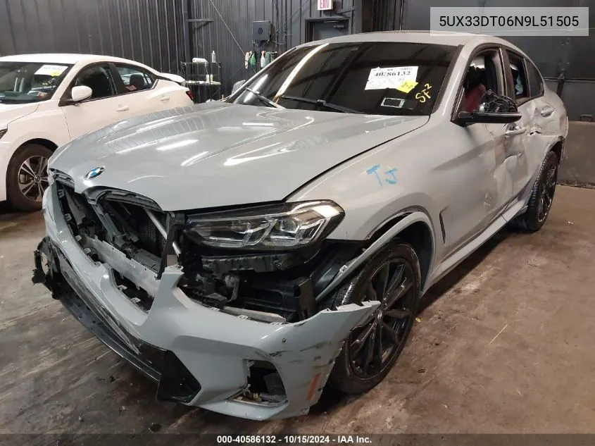 2022 BMW X4 xDrive30I VIN: 5UX33DT06N9L51505 Lot: 40586132