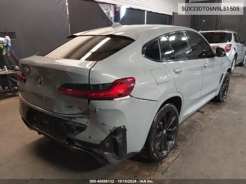 2022 BMW X4 xDrive30I VIN: 5UX33DT06N9L51505 Lot: 40586132