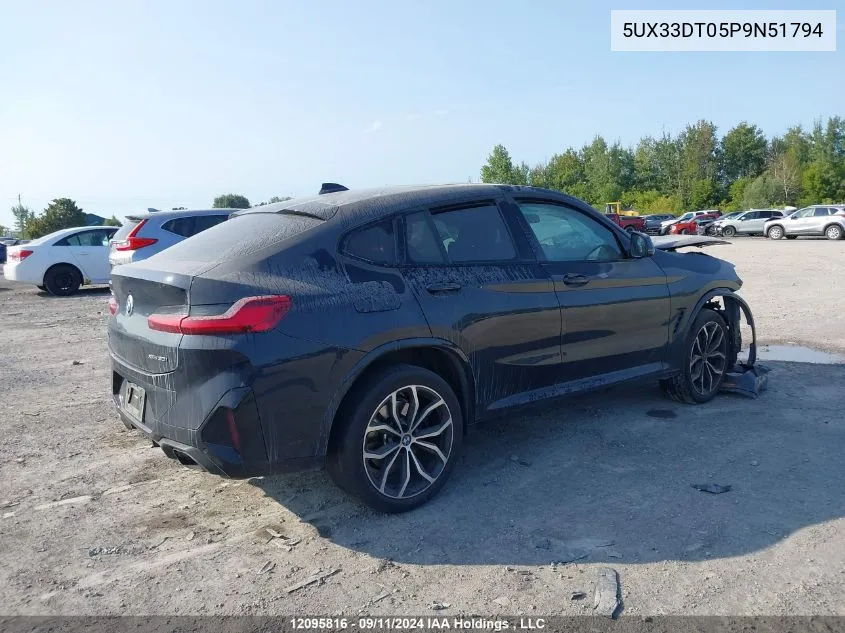 2023 BMW X4 VIN: 5UX33DT05P9N51794 Lot: 12095816