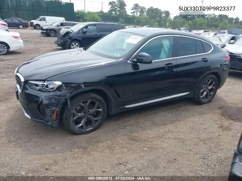 2023 BMW X4 xDrive30I VIN: 5UX33DT09P9R23377 Lot: 39938512