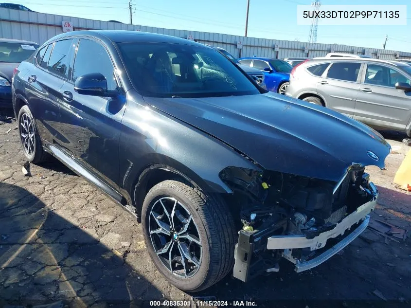 2023 BMW X4 xDrive30I VIN: 5UX33DT02P9P71135 Lot: 40835301