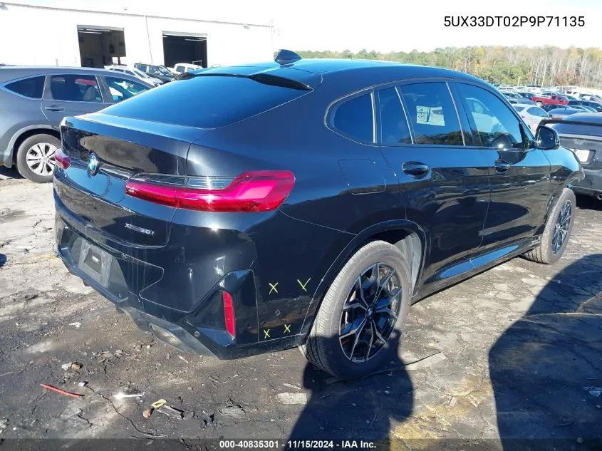 2023 BMW X4 xDrive30I VIN: 5UX33DT02P9P71135 Lot: 40835301