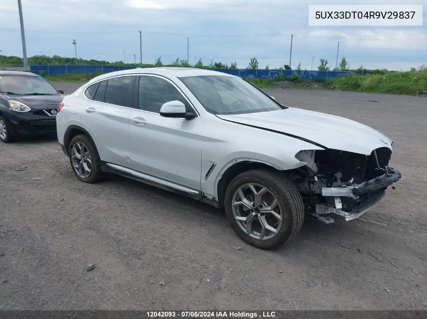 2024 BMW X4 VIN: 5UX33DT04R9V29837 Lot: 12042093