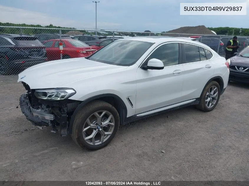 2024 BMW X4 VIN: 5UX33DT04R9V29837 Lot: 12042093